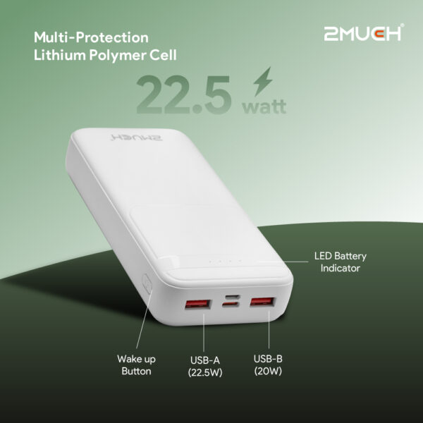 2MUCH POWER BANK TURBO 4 (22.5W) QC PD TPB-1504 - Image 4